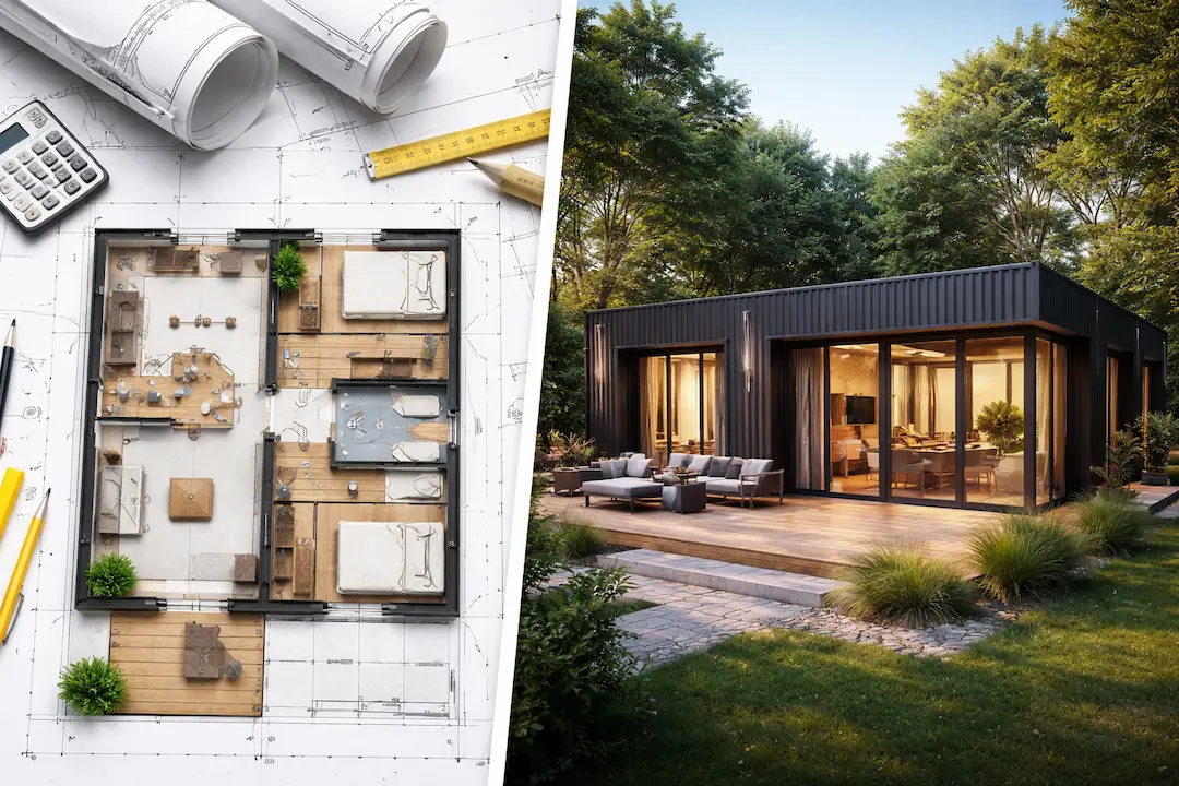 Konténerház alaprajz és konténerház látványterv – látvány vs valóság